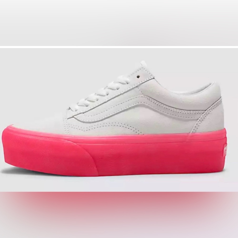 Stylish VANS White and Pink Women's Sneakers